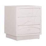 Κομοδινο Σειρα Santorini HM18047 MDF Σε Υπολευκο χρωμα-3 Συρταρia 48x38x55,5υεκ.