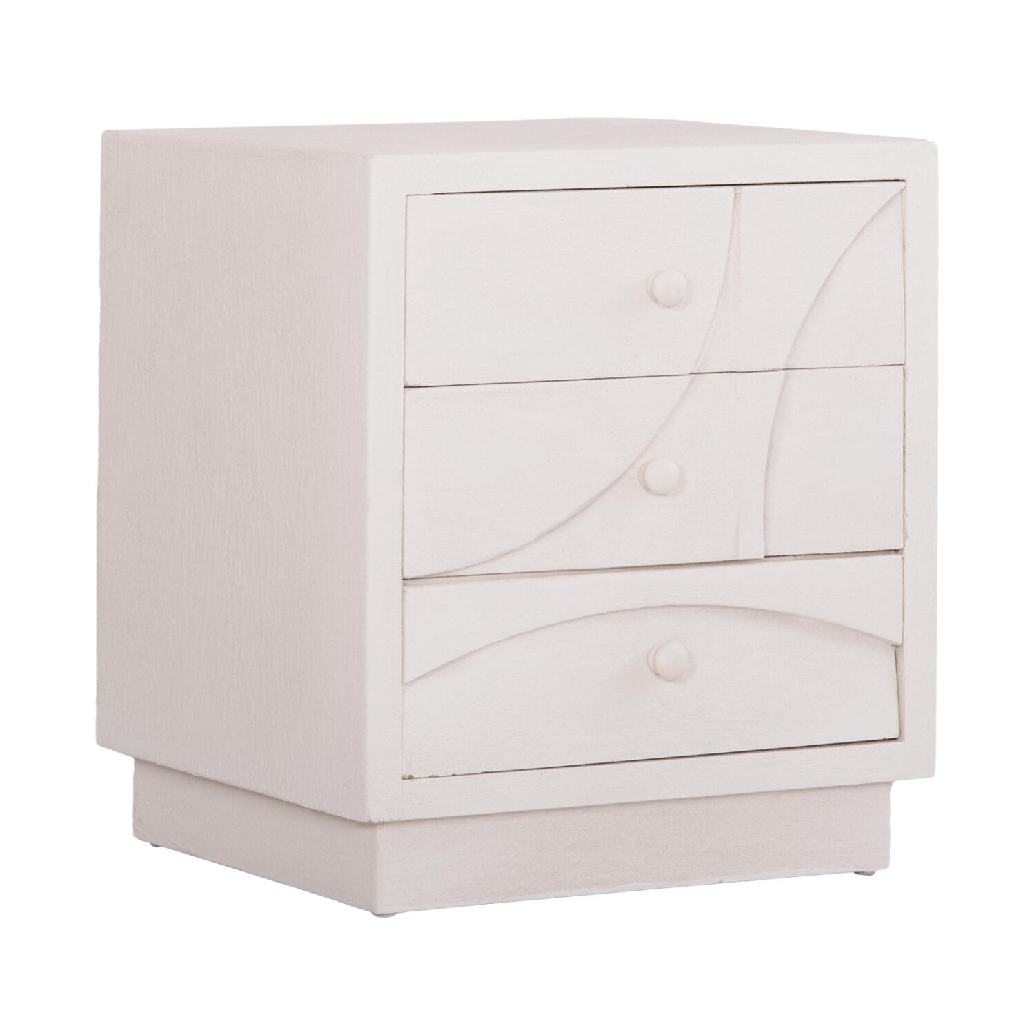 komodino-fb918047-mdf-se-ypoleyko-chroma Κομοδινο Σειρα Santorini HM18047 MDF Σε Υπολευκο χρωμα-3 Συρταρia 48x38x55,5υεκ. - Image 1