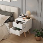 Κομοδινο Dinkl HM2472.03 μελαμινη-2 Συρταρια Λευκο 29,7x29,7x45υεκ - Image 5