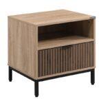 Κομοδινο Fylliana Rythmos Sonoma-Wallnut Χρωμα 50x40x50εκ