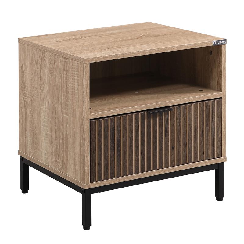 komodino-fylliana-rythmos-sonoma-wallnut-chroma-50x40x50ek1779270301 Κομοδινο Fylliana Rythmos Sonoma-Wallnut Χρωμα 50x40x50εκ - Image 1