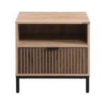 Κομοδινο Fylliana Rythmos Sonoma-Wallnut Χρωμα 50x40x50εκ - Image 3