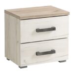 Κομοδινο Kent Νο Grey Oak/White Oak 45x34x43εκ