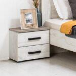 Κομοδινο Kent Νο Grey Oak/White Oak 45x34x43εκ - Image 2