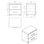 Κομοδινο Kent Νο Grey Oak/White Oak 45x34x43εκ - Image 7