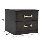 Κομοδινο Με 2 Συρταρια Και Χερουλι Ashlyn HM2235.01 Zebrano 48x40x42yεκ.