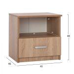Κομοδινο Με Συρταρι Adler HM2431.01 Μελαμινη Sonama Oak 45x40x48υεκ. - Image 2