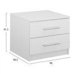 Κομοδινο Μελαμινης Chelsea HM2220.05 Λευκο 48x40,5x41,5 Εκ. - Image 6