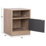 Κομοδινο Malory HM2205.04 Μελαμινη Sonama-Γκρι 40x40x50yεκ. - Image 2