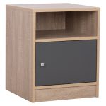 Κομοδινο Malory HM2205.04 Μελαμινη Sonama-Γκρι 40x40x50yεκ.