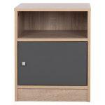 Κομοδινο Malory HM2205.04 Μελαμινη Sonama-Γκρι 40x40x50yεκ. - Image 3