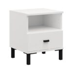 Κομοδινο Salamis NO1F Λευκο Χρωμα 39x35x45εκ