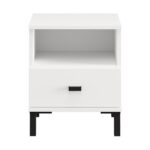 Κομοδινο Salamis NO1F Λευκο Χρωμα 39x35x45εκ - Image 3