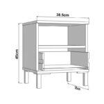 Κομοδινο Salamis NO1F Λευκο Χρωμα 39x35x45εκ - Image 6