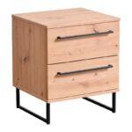 Κομοδινο Sardinia NO2F Artisan Oak / Μαυρο 45.5x35x54εκ