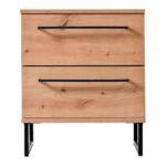 Κομοδινο Sardinia NO2F Artisan Oak / Μαυρο 45.5x35x54εκ - Image 3