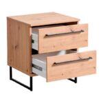 Κομοδινο Sardinia NO2F Artisan Oak / Μαυρο 45.5x35x54εκ - Image 4