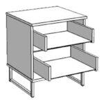 Κομοδινο Sardinia NO2F Artisan Oak / Μαυρο 45.5x35x54εκ - Image 5