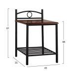 Κομοδινο Reven HM387 Απο Μεταλλο Και Ξυλο Rubberwood 45x35x48-61y Εκ. - Image 2