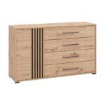 Κομοτα Ascalon 135 2k4f Artisan Oak-Μαυρο Χρωμα 138x40x82εκ