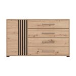 Κομοτα Ascalon 135 2k4f Artisan Oak-Μαυρο Χρωμα 138x40x82εκ - Image 3