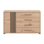 Κομοτα Ascalon 135 2k4f Artisan Oak-Μαυρο Χρωμα 138x40x82εκ - Image 4
