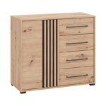 Κομοτα Ascalon 90 2k4f Artisan Oak-Μαυρο Χρωμα 93x40x82εκ