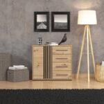 Κομοτα Ascalon 90 2k4f Artisan Oak-Μαυρο Χρωμα 93x40x82εκ - Image 2