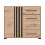 Κομοτα Ascalon 90 2k4f Artisan Oak-Μαυρο Χρωμα 93x40x82εκ - Image 3