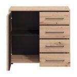 Κομοτα Ascalon 90 2k4f Artisan Oak-Μαυρο Χρωμα 93x40x82εκ - Image 5