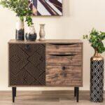 Κομοτα Fylliana "Home" Μαυρο Με Grey Oak 90x39.5x75εκ