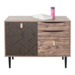 Κομοτα Fylliana "Home" Μαυρο Με Grey Oak 90x39.5x75εκ - Image 3