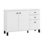 Κομοτα-Μπουφες Almond 115 3k3f2v Λευκο Χρωμα 116x35x78εκ