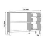 Κομοτα-Μπουφες Almond 115 3k3f2v Λευκο Χρωμα 116x35x78εκ - Image 6