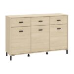 Κομοτα-Μπουφες Arbela 3k3f3v Light Port Oak Χρωμα 138x40x90εκ