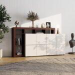 Κομοτα-Μπουφες Argyll 192 4k2f2v Op Cashmere Με Dark Tailor Oak Χρωμα 193x40x100εκ - Image 2