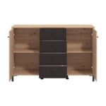 Κομοτα-Μπουφες Avignon 138 3k4f2v Artisan Oak-Μαυρο Χρωμα 139x40x90εκ - Image 4