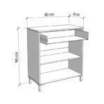 Κομοτα-Μπουφες Avignon 80 2k1f2v Artisan Oak-Μαυρο Χρωμα 80x40x90εκ - Image 6