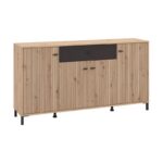 Κομοτα-Μπουφες Avignon 170 4k1f4v Artisan Oak-Μαυρο Χρωμα 170x40x90εκ