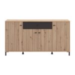 Κομοτα-Μπουφες Avignon 170 4k1f4v Artisan Oak-Μαυρο Χρωμα 170x40x90εκ - Image 3