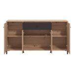 Κομοτα-Μπουφες Avignon 170 4k1f4v Artisan Oak-Μαυρο Χρωμα 170x40x90εκ - Image 4
