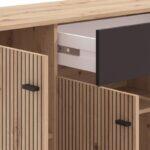 Κομοτα-Μπουφες Avignon 170 4k1f4v Artisan Oak-Μαυρο Χρωμα 170x40x90εκ - Image 5