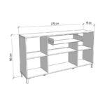 Κομοτα-Μπουφες Avignon 170 4k1f4v Artisan Oak-Μαυρο Χρωμα 170x40x90εκ - Image 6