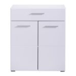 Κομοτα-Μπουφες Beny 2k1f Grey Oak-Λευκη Λακα 79x35x97,5εκ - Image 3