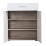 Κομοτα-Μπουφες Beny 2k1f Grey Oak-Λευκη Λακα 79x35x97,5εκ - Image 5