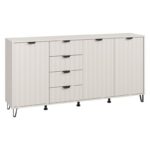 Κομοτα-Μπουφες Brest 4κ4f Cashmere-Cashmere Ματ Χρωμα 183x40x91εκ