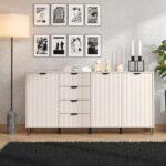 Κομοτα-Μπουφες Brest 4κ4f Cashmere-Cashmere Ματ Χρωμα 183x40x91εκ - Image 2