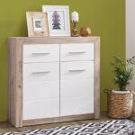ΚΟΜΟΤΑ-ΜΠΟΥΦΕΣ Etna 2K2F Grey Oak-Λευκή Λάκα 93x35x90.5εκ - Image 2