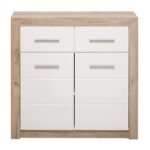 ΚΟΜΟΤΑ-ΜΠΟΥΦΕΣ Etna 2K2F Grey Oak-Λευκή Λάκα 93x35x90.5εκ - Image 3