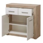 ΚΟΜΟΤΑ-ΜΠΟΥΦΕΣ Etna 2K2F Grey Oak-Λευκή Λάκα 93x35x90.5εκ - Image 4